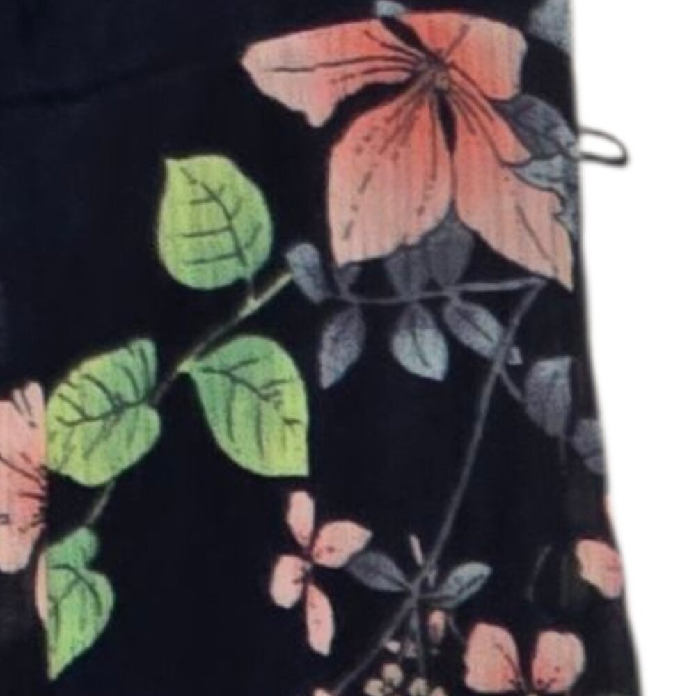 Tommy Hilfiger Floral Midi Dress 10 Black Flutter Sleeve Fit Flare Cottagecore - Picture 8 of 8